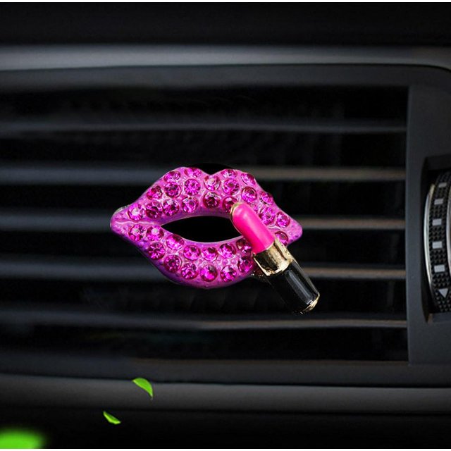 Clip d'aromathérapie pour sortie d'air de voiture Clips de lèvres rouges en diamant Clips de parfum Clips de désodorisant d'arôme de parfum Accessoires d'intérieur automatique
