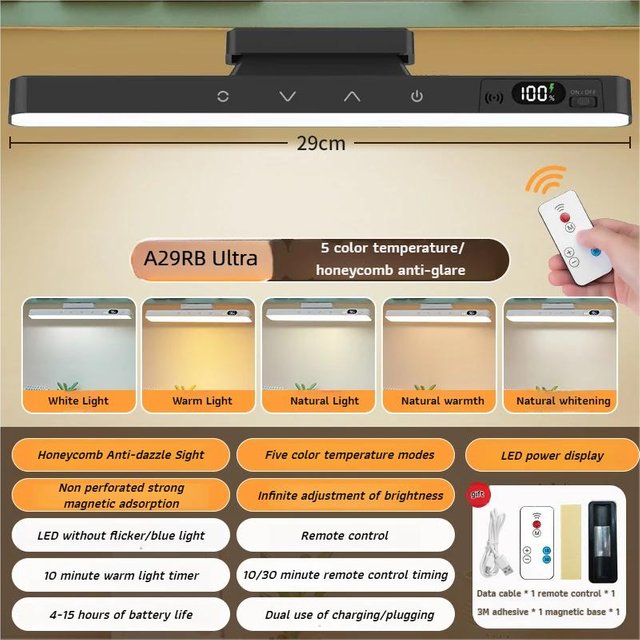 LED Touch Tischlampe Dimmbar Spiegelleuchten 5 Farben Einstellbares Make-up-Licht Wiederaufladbar Unterbau-LED-Leuchten zum Lesen Schrankspiegel Nachttisch 2PCS