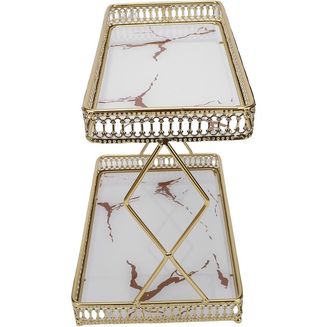 Étagère de rangement pour plan de travail de salle de bain Gain de place Fer Verre Organisateur à 2 niveaux pour plan de travail pour Cosmétiques Parfums Type 1