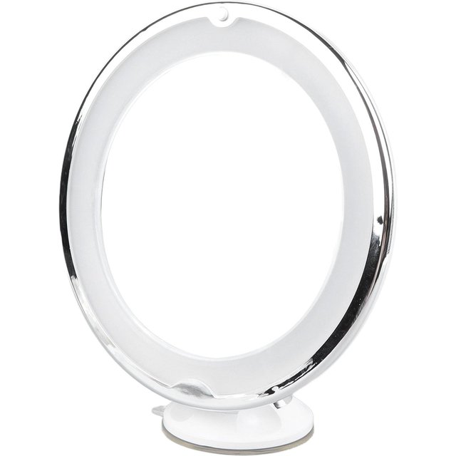 LED Make-up Spiegel 10x Vergrößerung Beleuchtet Saugfuß Typ Tragbarer Kosmetikspiegel für Reisen white