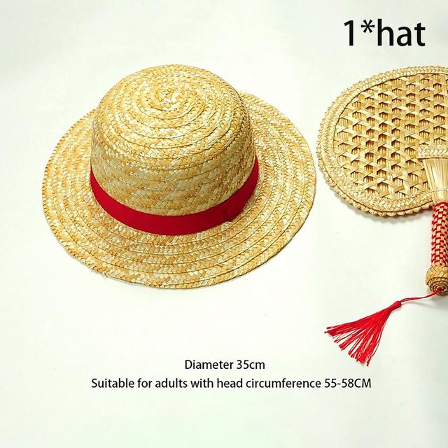 Luffy Anime Peripherie Strohhut Gruppe Zweidimensionaler Anime Originalhut Sonnenschutz Sonnencreme Bestes Geburtstagsgeschenk beige