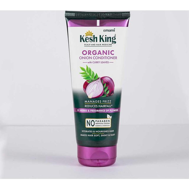 Kesh King Bio-Zwiebel-Conditioner Für Frizziges Trockenes Haar Mit Curryblättern 200ml | Reduziert Haarausfall & Pflegt Geschädigtes Haar Tiefgehend gray