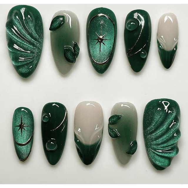 24 pièces Ongles Press-On Fleur Rose Doux Brillant Court Amande Couverture Complète Ongles à Coller Rayure Dorée Blush Ongles Artificiels Faux Ongles