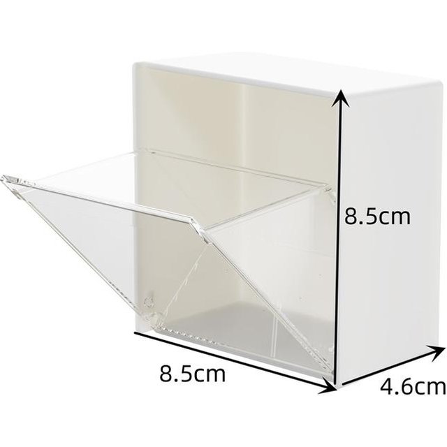 Haushaltsbedarf, Wandregal aus Kunststoff, Badezimmer-Organizer, Make-up, Wattestäbchen, Make-up-Etui für kleine Dinge, Aufbewahrung von Schmuckschatullen white