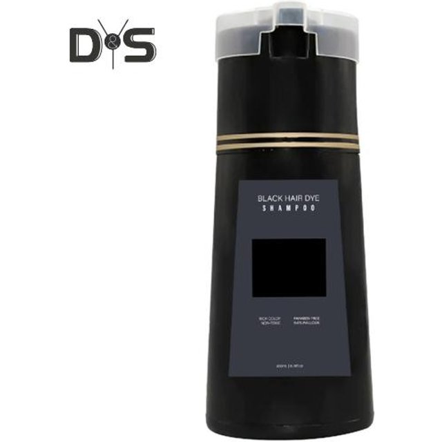 200ML Haarfärbeshampoo mit natürlichen pflanzlichen Inhaltsstoffen für Männer und Frauen, Grauabdeckung, sofortige Haarfärbecreme, Halloween, Cosplay, Party, Make-up-Requisiten 200ML schwarz