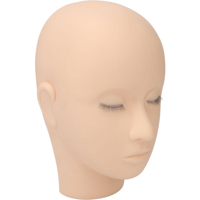 Wimpern-Mannequinkopf, 3 Schichten, sicheres, weiches Silikon, hohe Simulation, Make-up-Übungskopf für den Salon beige