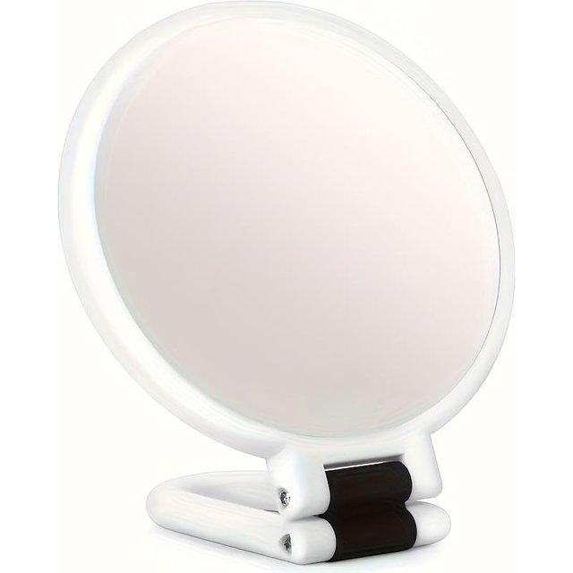 30-facher Vergrößerungs-Make-up-Spiegel, Handspiegel, doppelseitig, klappbar, eine Lupe und ein Standardglas, 360 Grad drehbarer, verstellbarer Griff