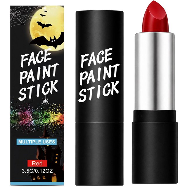 Roter Gesichtsfarbenstift: Glatte, einfache Anwendung & Entfernung, Sanft zur Haut, Vollständige Farbabdeckung - Ideal für Halloween-Make-up gray
