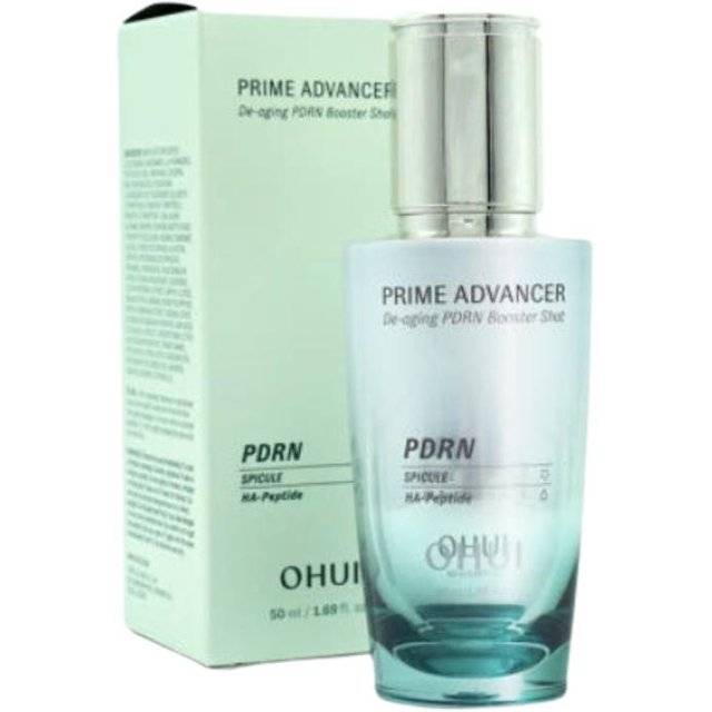 OHUI Prime Advancer De-Aging PDRN Booster Shot 50ml | Intensive Hautrevitalisierende Ampulle | Anti-Aging & Straffendes Serum | Koreanisches Hautpflege Serum 50ml white