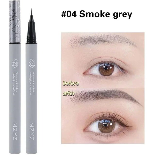 Flüssiger Augenbrauenstift, wasserfest, langanhaltend, kein Ausblühen, Eyeliner, Seidenraupe, ultrafeines Augenbrauen-Tattoo-Bleistift-Makeup gray