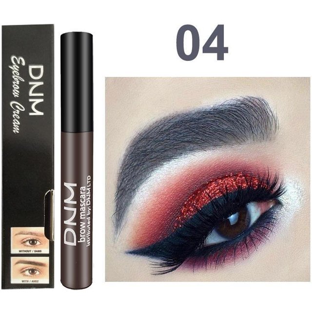 DNM Langlebige, wasserfeste, leicht zu tragende Mascara, Augenbrauen-Creme, Schatten-Make-up, Comstic-Tools mit Pinsel 4 gray