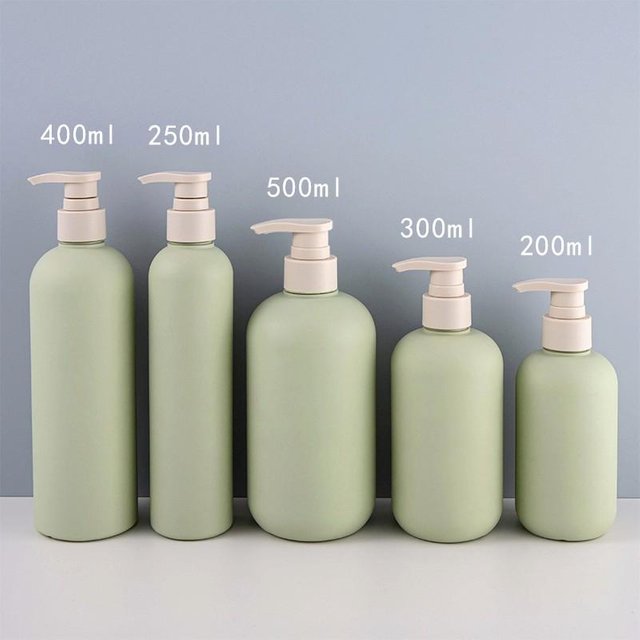 Avocadogrüne, leere Pumpflasche aus Kunststoff für Lotion und Shampoo, Kosmetikbehälter, Pumpkopf aus Acryl, 200 ml, 300 ml, 500 ml, nachfüllbare Flaschen 300ml gray