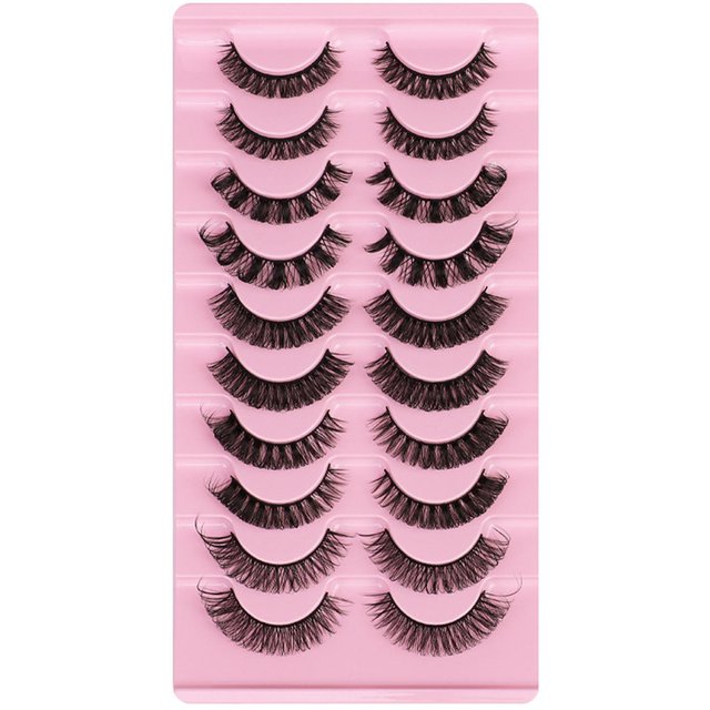 10 Paar wiederverwendbare selbstklebende Wimpern, kein Kleber oder Eyeliner erforderlich, natürliche dicke falsche Wimpern #6