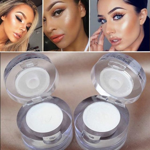 Modisches, langlebiges Einzel-Lidschatten-Puder-Gesichts-Highlighter-Make-up für Damen 1pcs white