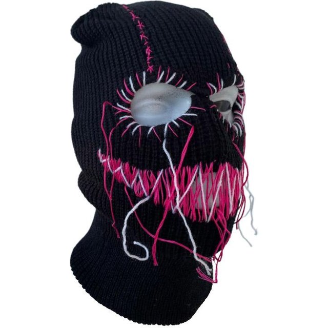Cagoule d'Halloween Cagoule Drôle Masque Facial Cagoule Chapeau de Fête Usé Cagoule à Capuche Bonnet Tricoté Bonnets black