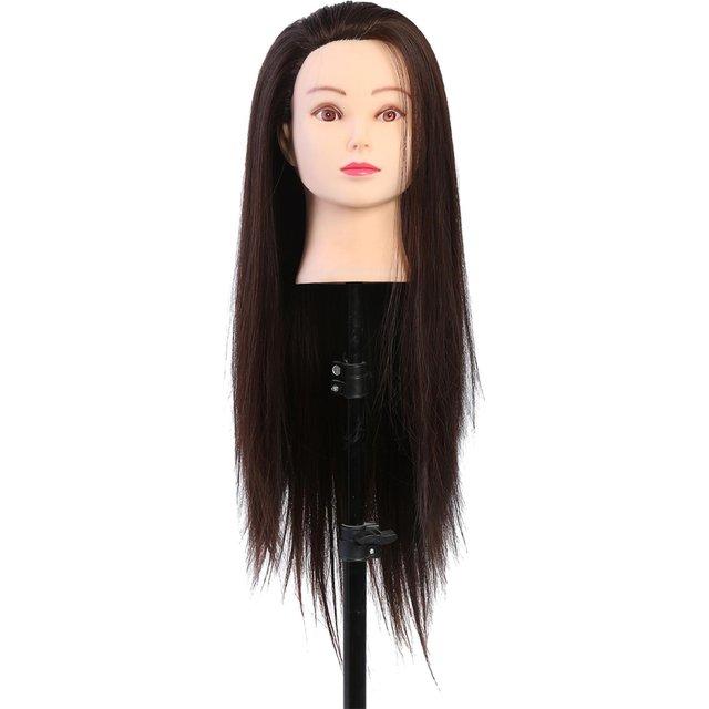 Make-up-Mannequinkopf, Friseur-Trainingskopf, Kosmetikpuppenkopf, Blond, Dunkelbraun black