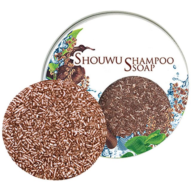 Gâteau de Shampooing Polygonum multiflorum EELHOE; Savon Shampooing Huile Essentielle pour Racine de Cheveux Nourrissante; Shampoing Végétal Sombre et Doux brown
