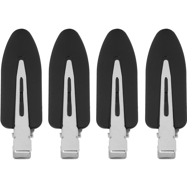 4 Stück Make-up Haarspange Accessoires Keine Knickstellen Haarspangen Keine Falten Haarstyling-Clips für Frauen Schwarz white