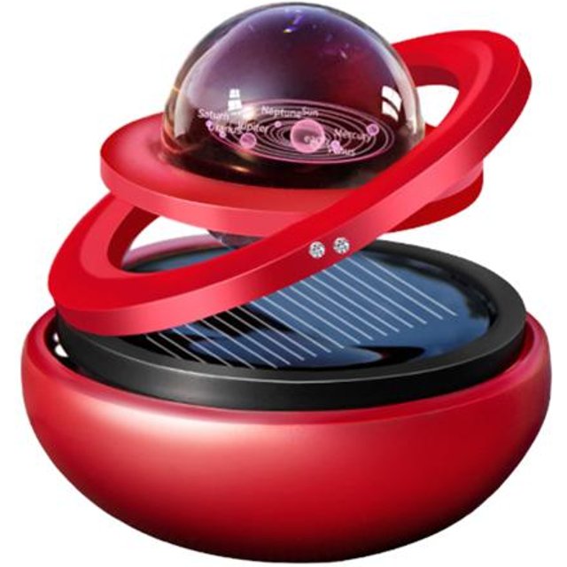 Interstellaire Double anneau lévitation rotatif voiture aromathérapie support voiture parfum solaire rotatif ornement Auto parfum tablette parfum rouge