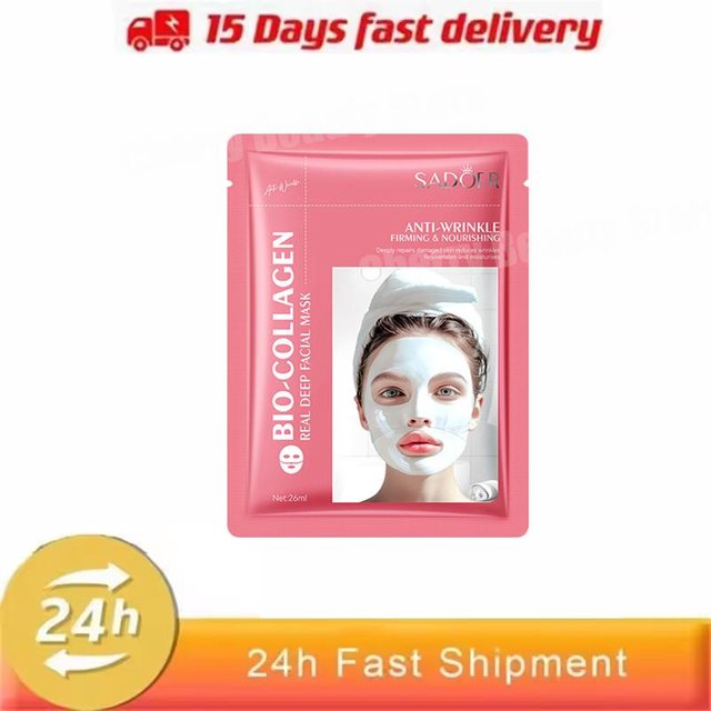 Bio-Kollagen Gesichtsmaske Anti-Falten Reduziert Gesichtslinien Strafft Festigt Haut Anti-Aging Aufhellend Hautpflege Koreanische Kosmetik