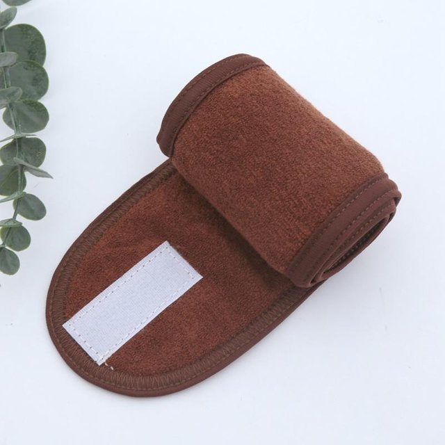 Bandeau pour Cheveux Femme Bandeau Réglable pour Yoga Facial Bandeau de Bain Maquillage pour Cheveux pour le Lavage du Visage Éponge Douce Accessoire pour Cheveux Maquillage marron
