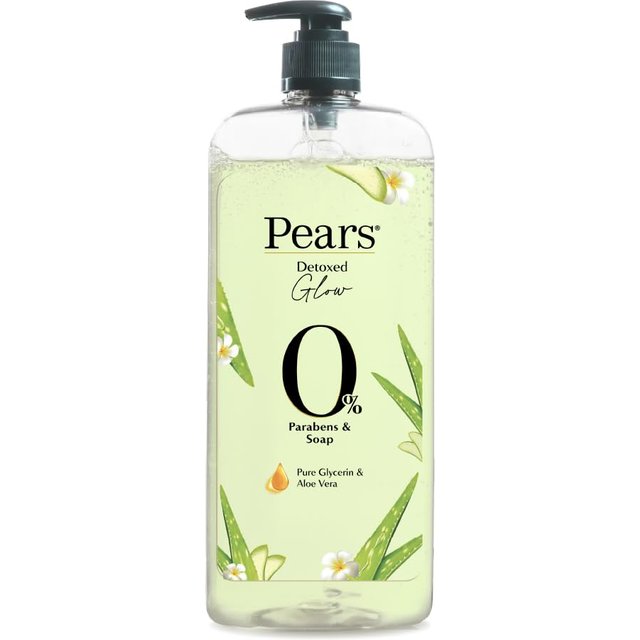 Pears Gel douche Détox Glow 98% Glycérine Pure avec Aloe Vera et 0% Parabènes & Savon pour un Glow Détoxifié, 750ml beige
