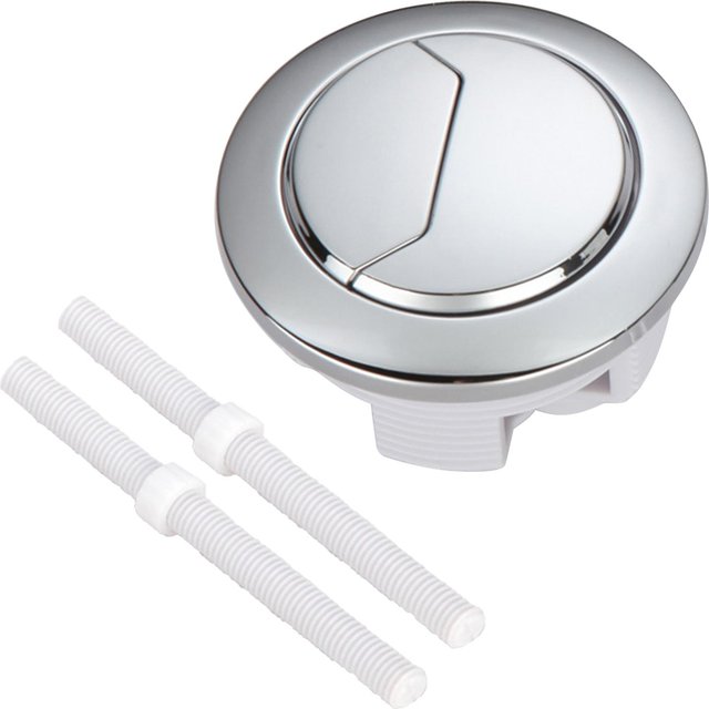 Bouton poussoir de chasse d'Eau de toilette Bouton de chasse d'eau à double poussoir Bouton de réservoir de toilette rond de remplacement Facile à installer 58MM white