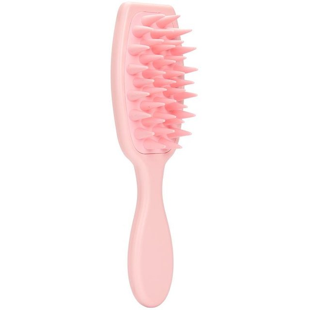 Erweiterter Griff, weiches Silikon, Shampoo, Kopfhaut, Haarmassagegerät, Haarwaschkamm, Duschbürste, Bad, Spa, Massagebürste, Beauty-Haar-Werkzeug rosa