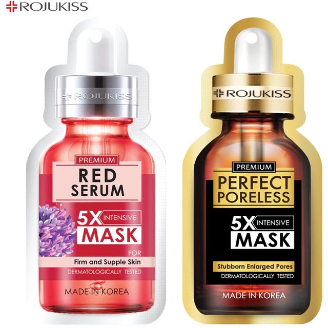 Rojukiss Acne/Firm/Red Serum/Gluta/HYA/Omega/Perfect/Repair/White/Zinc Poreless 5X Intensive Mask 25 ml – Thai Skincare Red Serum 1 & Perfect 1