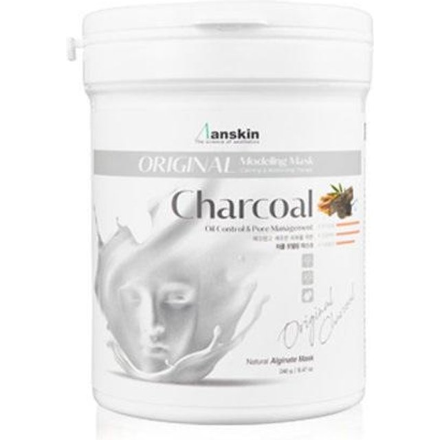 Anskin Modeling Facial Powder Mask Pack 240 g Grüner Tee / Holzkohle / Kollagen / Cool-Ice / Vitamin C / ALOE Charcoal white