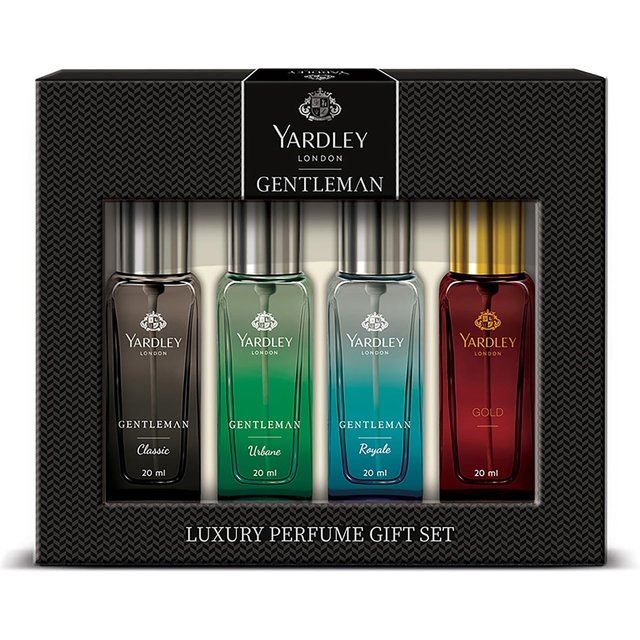 Yardley London Gentleman Coffret Cadeau Parfum de Luxe 4x80ml Parfums Longue Durée pour Hommes Collection Cadeau de Voyage