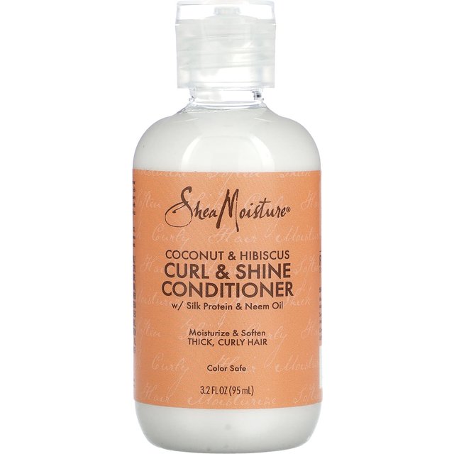 SheaMoisture, Curl & Shine Conditioner, Dickes und lockiges Haar, Kokosnuss und Hibiskus, 3,2 fl oz (95 ml) white