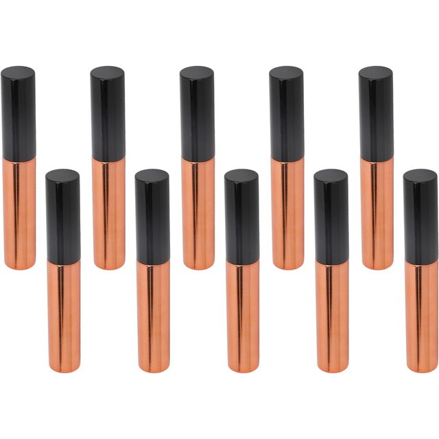 10 pièces 10ml Tube à Mascara Vide avec Applicateur Cils Rechargeable DIY Tête de Brosse Ultra Fine Douce Cils black