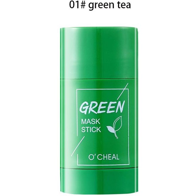 Bâton de masque facial au thé vert et aubergine avec charbon de bambou pour nettoyer, hydrater et nettoyer les pores green