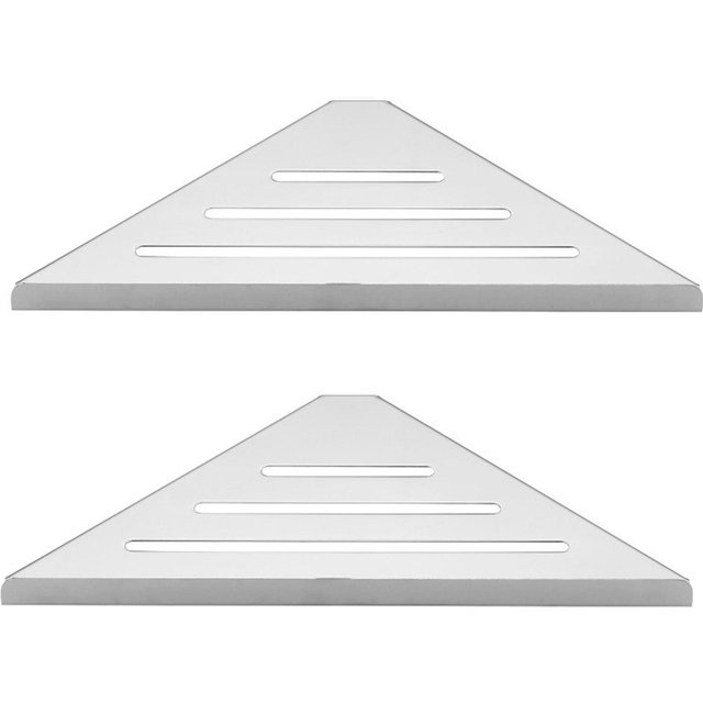 Étagères de Salle de Bain Murales Étagère d'Angle de Douche Sans Perçage Acier Inoxydable 304 Rangement d'Angle Organisateur Shampoing Gel Douche white