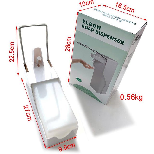 Wandmontierter Seifenspender, 1000 ml Manueller Seifenspender Ellbogendruck Duschgel Flüssigkeit 1000ml gray