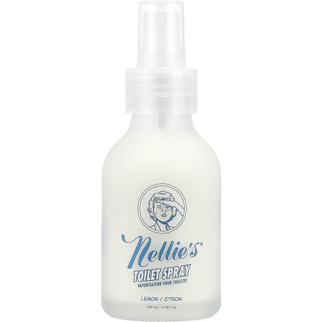 Nellie's, Spray per WC, Profumo al limone, 3,38 fl oz (100 ml) white