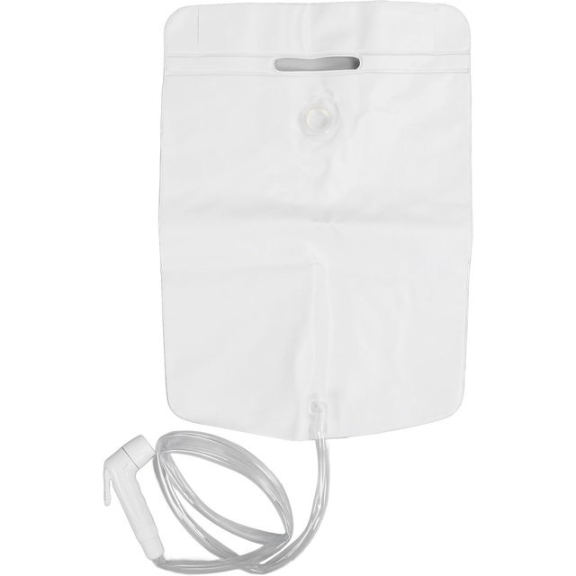 Nachttisch-Dusche Wasserbeutel Tragbare Camping-Dusche Tasche für aufblasbare Shampoo Becken Ältere white