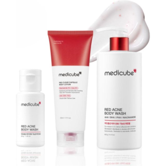 Medicube Set Problèmes Corporels Gel Douche 400ml + Lait Corporel 230ml Soin Corporel Apaisant & Purifiant white