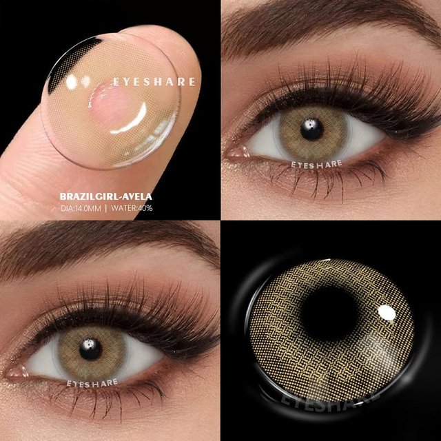 EYESHARE Neue farbige Kontaktlinsen für Augen 1 Paar Grüne Linsen Blaue Augenlinsen Jährliche Schönheits-Make-up Graue Pupillenlinse brown