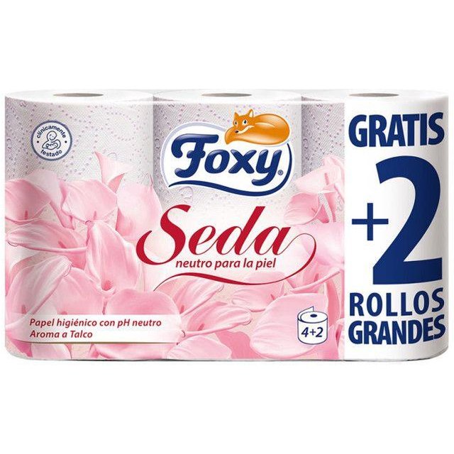 Carta igienica Foxy - Aroma talco - 4+2 rotoli - Morbidezza & profumo - 95134