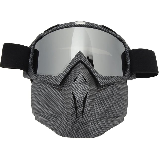 Masque Facial de Moto Lunettes Anti-Poussière Anti-Vent Anti-UV Lunettes de Conduite Lunettes de Protection Fermées Amovibles Snakeskin gray