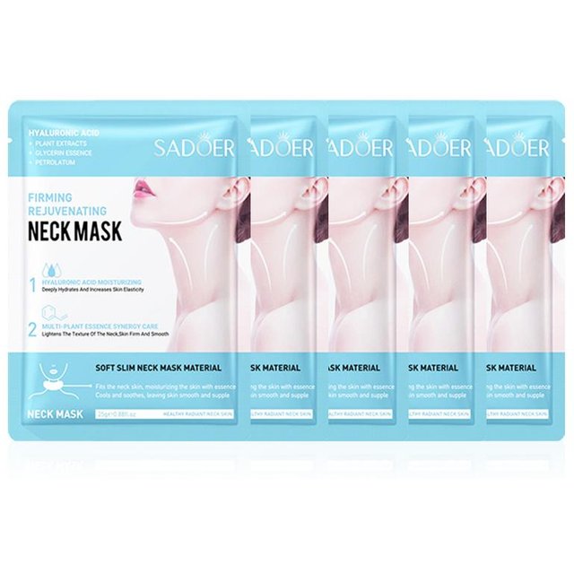 1/5/10 STÜCKE Hyaluronsäure Halsmaske Kollagen Straffende Halsmasken Nährend Aufhellend Schönheit Feuchtigkeitsspendend Hälse Hautpflege 5pcs white