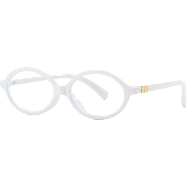 Stilvolle Y2k Brille mit ovalem Rahmen für Damen, Ins, Süß, Cool, Augenwear, Stilvolles Digitales Gerät, Ohne Make-up, Blaulichtfilter Brille white