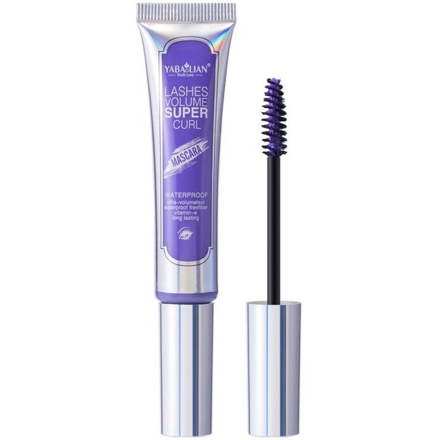 Ensemble de mascara coloré, mascara épais, imperméable, long et recourbé, maquillage de scène d'Halloween, mascara en fibre de soie violet