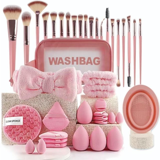 Weiches 20/40 Stück Make-up-Werkzeug-Set Stirnband Armband Professionelles Make-up-Pinselset Bequeme Make-up-Pinsel