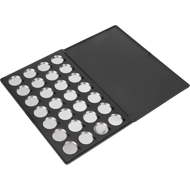 Leere magnetische Lidschattenpalette, tragbare DIY-Make-up-Palette mit runder Metallpfanne für Rouge, 26 mm white
