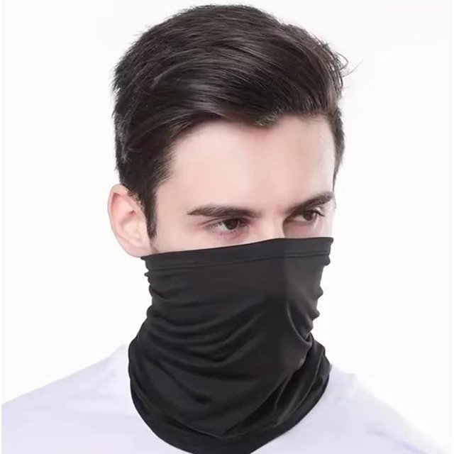 Bandana d'été Camouflage Respirant Vélo Chasse Masque Facial Course Randonnée Ski Sports Cache-cou Écharpe Vélo Homme noir