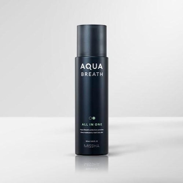MISSHA Für Männer Aqua Breath All-in-One | Feuchtigkeitsspendende & Erfrischende Männer-Hautpflege-Lotion | 195ml / 6.59 fl.oz. gray