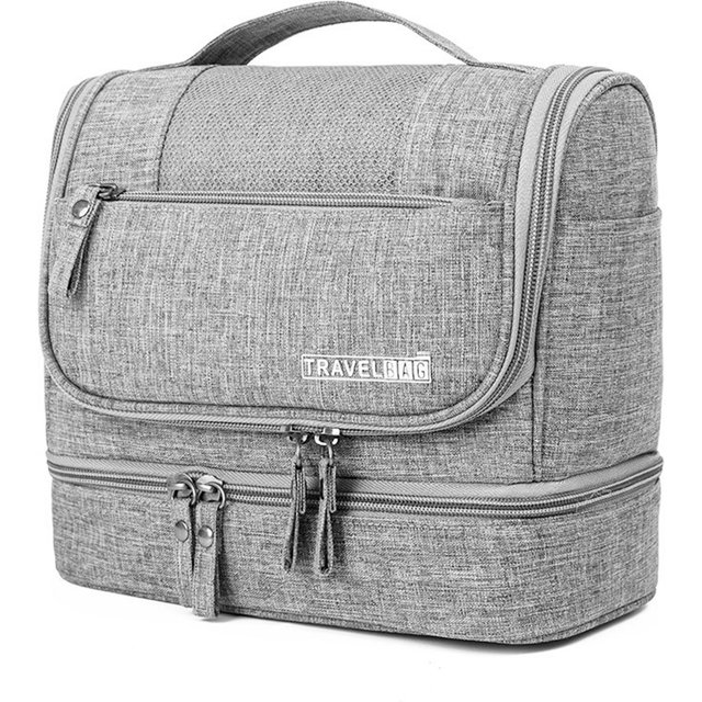 Reise-Aufbewahrungstasche mit großer Kapazität, multifunktionale Make-up-Tasche für Damen, digitale Tasche für Herren grau